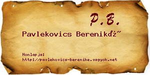 Pavlekovics Bereniké névjegykártya
